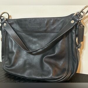 Coach Black Leather Zoe Shoulder Bag